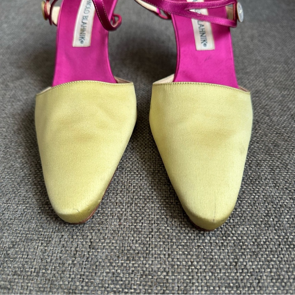 Vintage Manolo Blahnik satin mules - Picture 4 of 8
